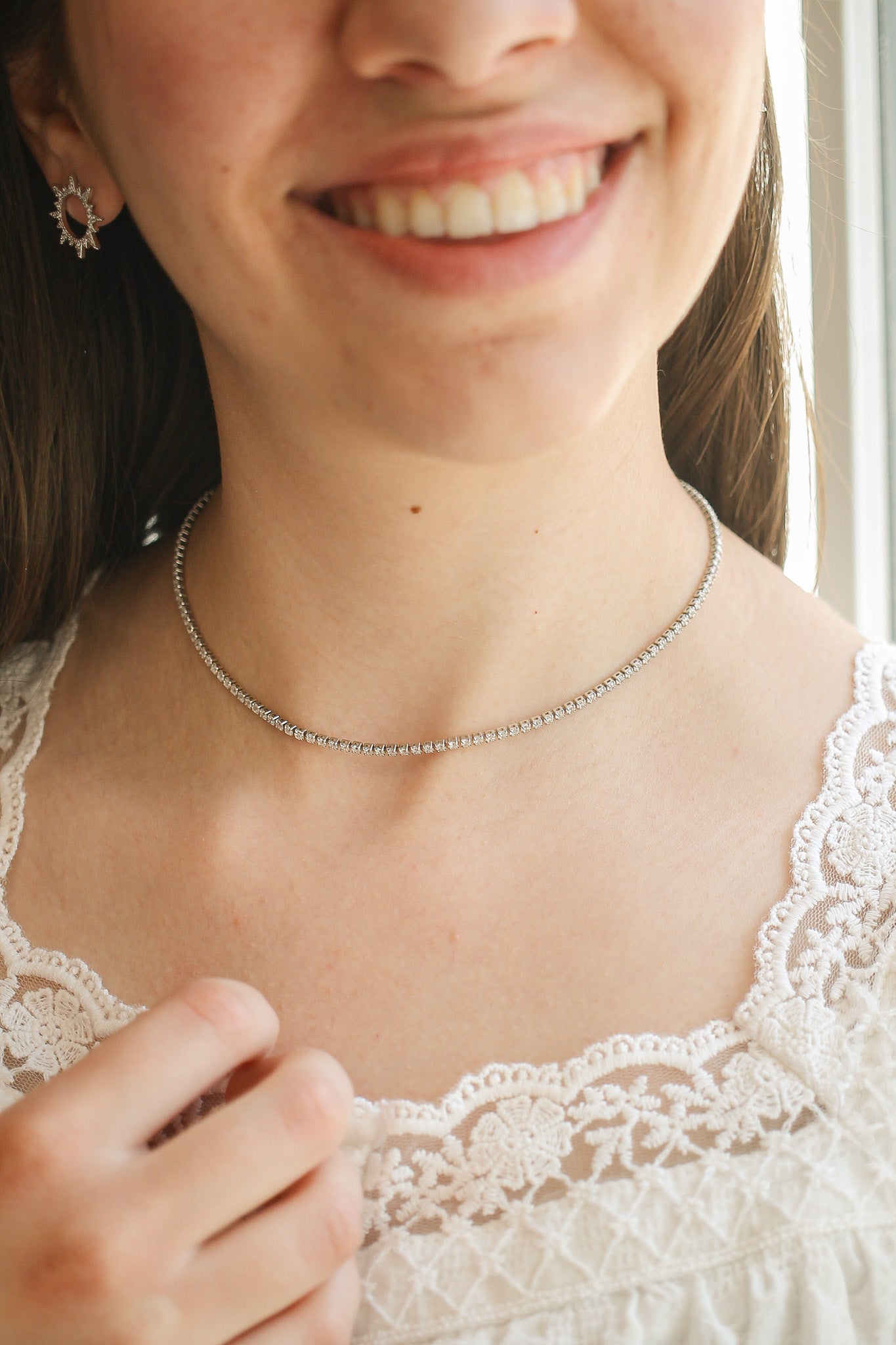 Elegant Josephine Rhodium Filled Necklace for Women - Perfect for Weddings, Anniversaries & Special Occasions