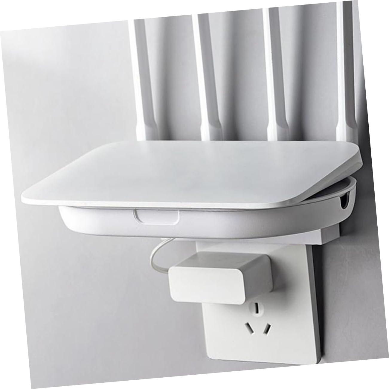 Space-Saving Wall Outlet Organizer - No Drill Required Cord Holder | Elegant Wire Management for Home & Office | Perfect for Bedroom, Kitchen, Living Room Organization