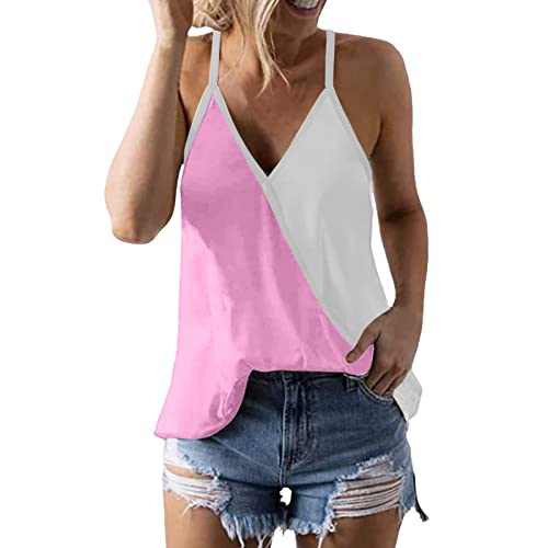 Sexy Women's Tank Tops - Loose Fit V Neck Boho Floral Print Summer Tops for Casual Wear (White, S) | Perfect for Beach Outings, Music Festivals & Summer Vacations