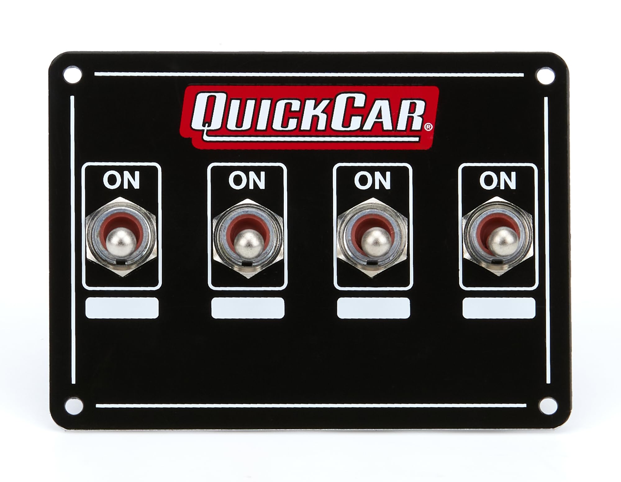 QuickCar Racing Products Waterproof Switch Panel - 4 Toggle Switches, Black (4-1/8