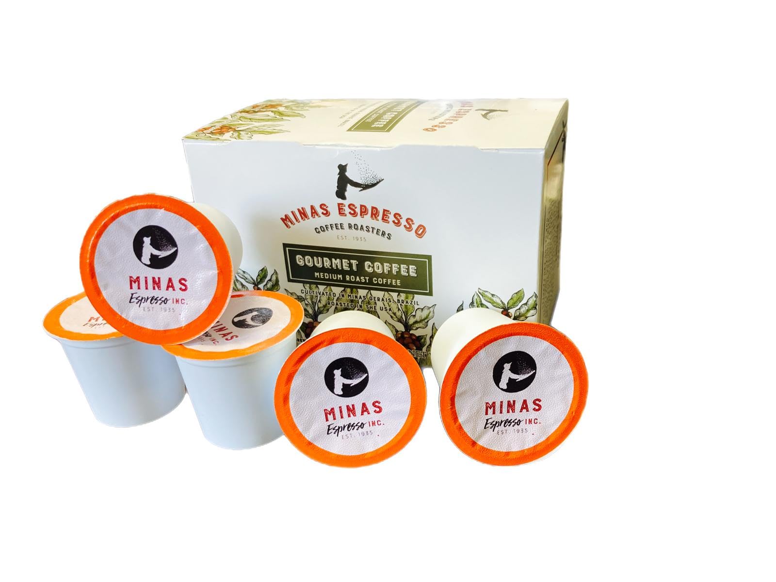Minas Gourmet Medium Roast Single Origin Brazilian Coffee Pods for Keurig K-Cups – Rich & Smooth Espresso – Perfect for Home & Office Brewing