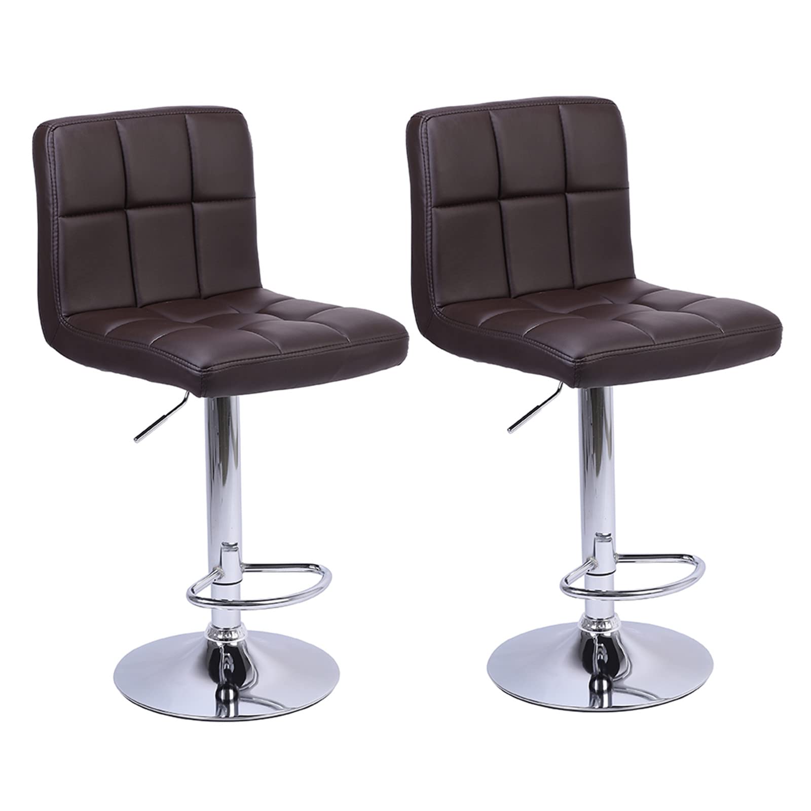 ERRTT 2-Pack Round Bar Stools with 6-Compartment Cushion, 60-80cm Height, Armless Design - Perfect for Office, Bar Counter, Dressing Table & Home Decor