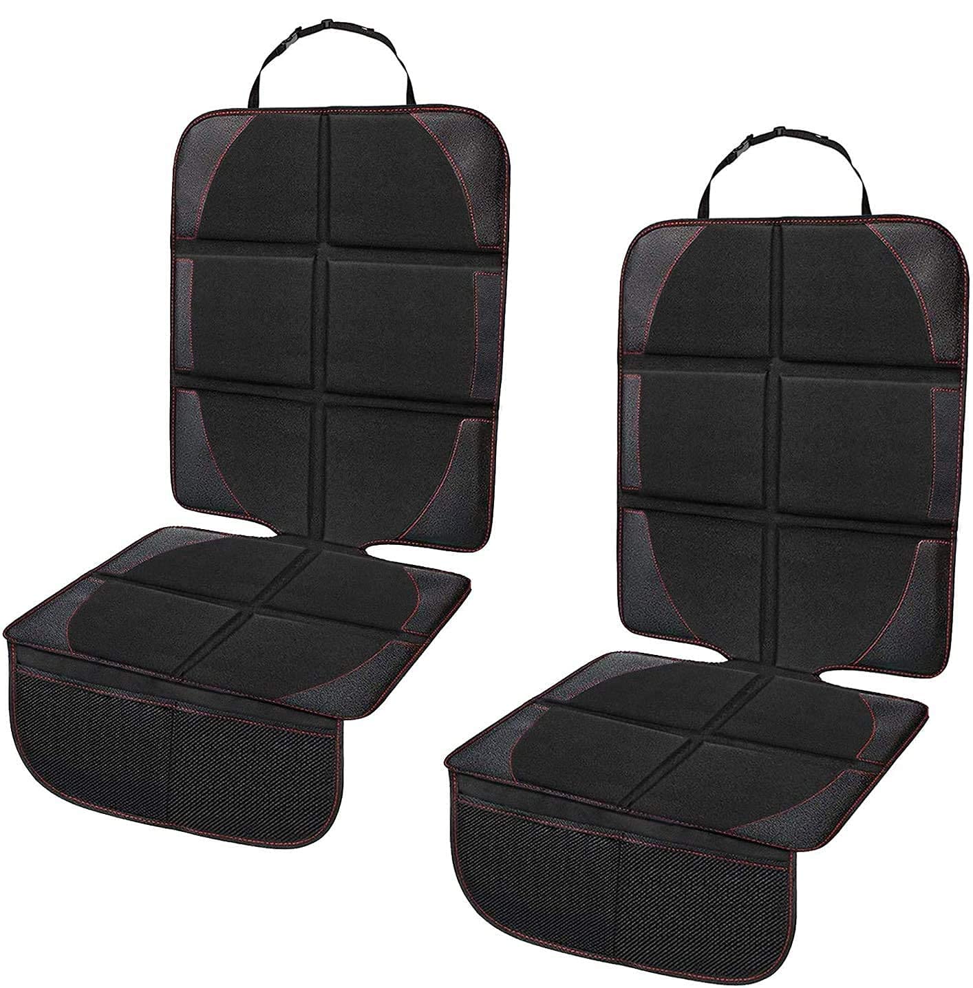 2 Pack Large Car Seat Protectors for Child Safety Seats - Thick Durable Auto Seat Covers with Organizer Pockets | Perfect for Baby Car Seats, Strollers & Travel Accessories
