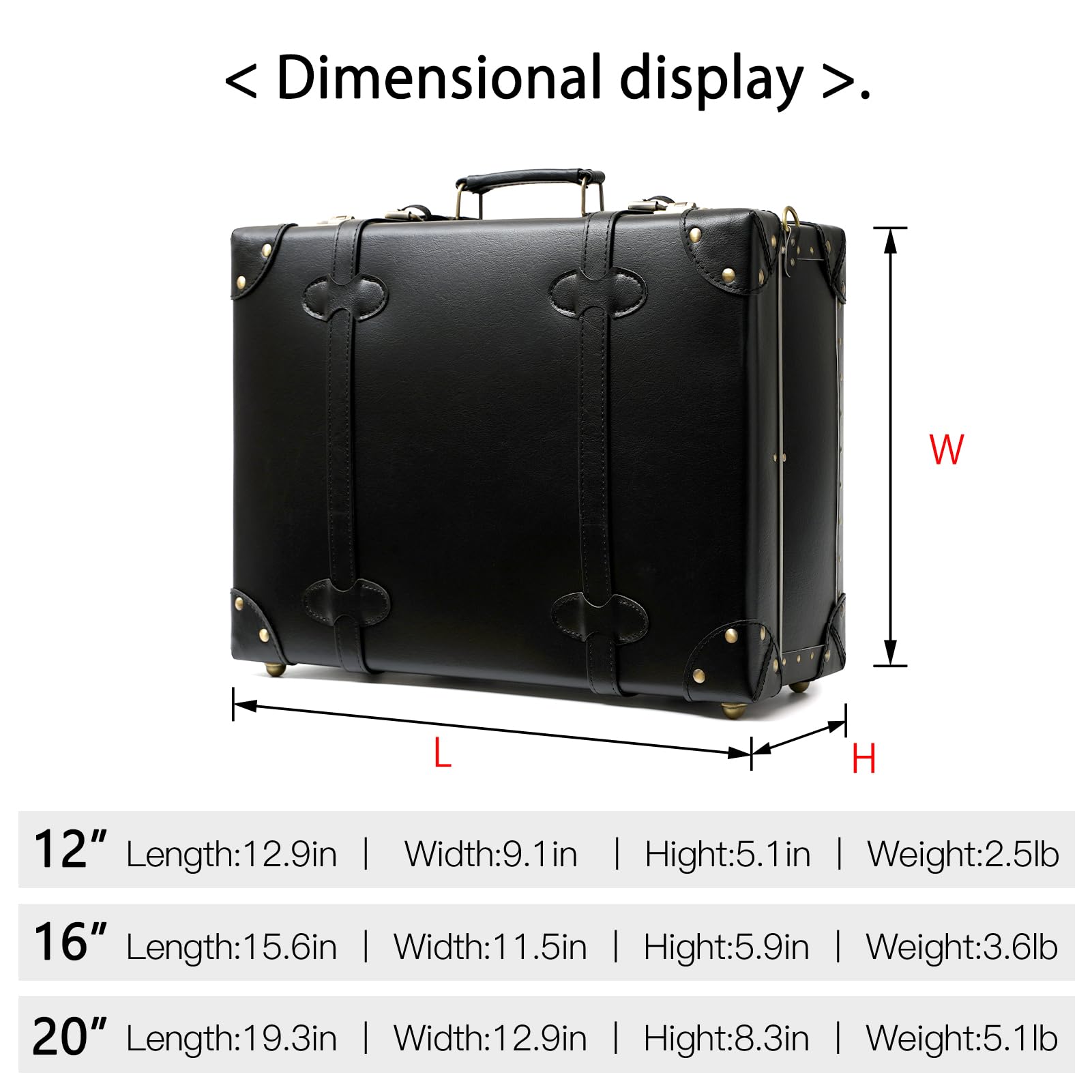 Vintage Leather Carry-on Suitcase - Cute Non-Wheeled Mini Trunk Overnight Bag with Adjustable Shoulder Strap | Perfect for Weekend Getaways, Business Trips & Airplane Travel