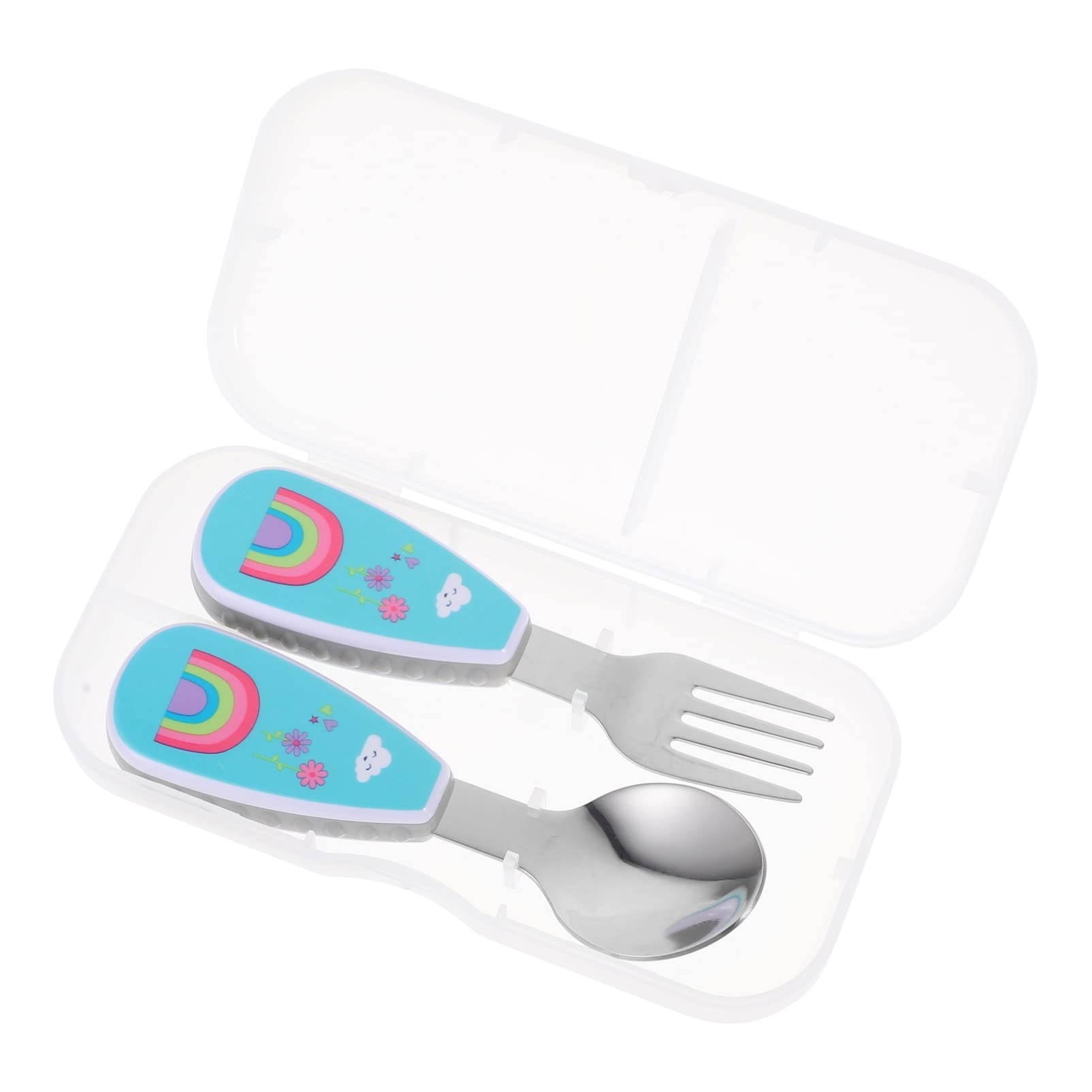 Hemoton 1 Set Baby Feeding Spoon and Fork - BPA-Free Infant Training Utensils for Self-Eating | Lightweight Toddler Spoon Set for Beginners | Perfect for Baby-Led Weaning, First Foods & Mealtime Learning