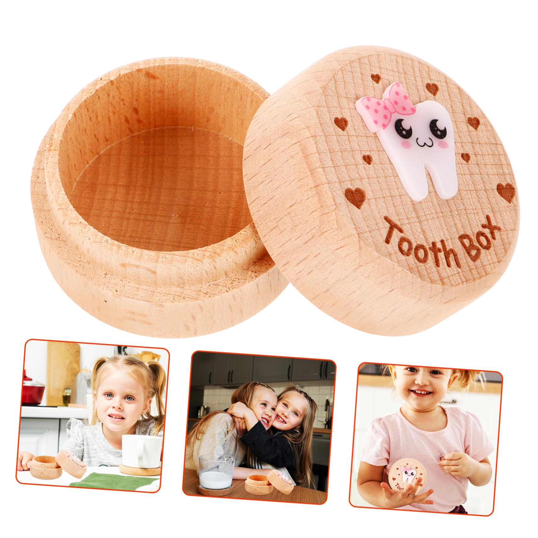HEMOTON Wooden Tooth Storage Box Kit - Organize & Protect Baby Teeth, Fairy Keepsake Holder for Memory Preservation | Perfect for Kids' Tooth Fairy Gifts & Family Heirlooms