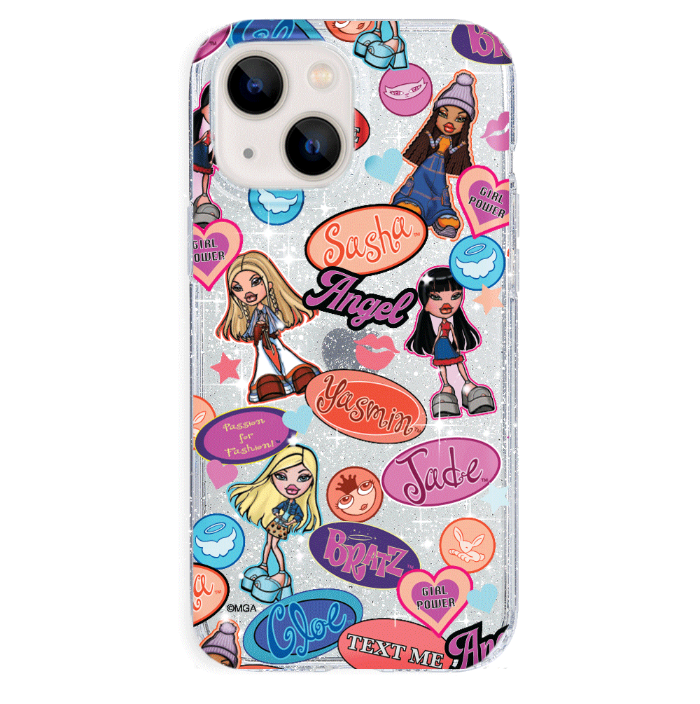 Bratz Pack Glitter iPhone Case - Trendy Sparkle Phone Cover for Bratz Fans - Perfect for Parties, School & Everyday Use
