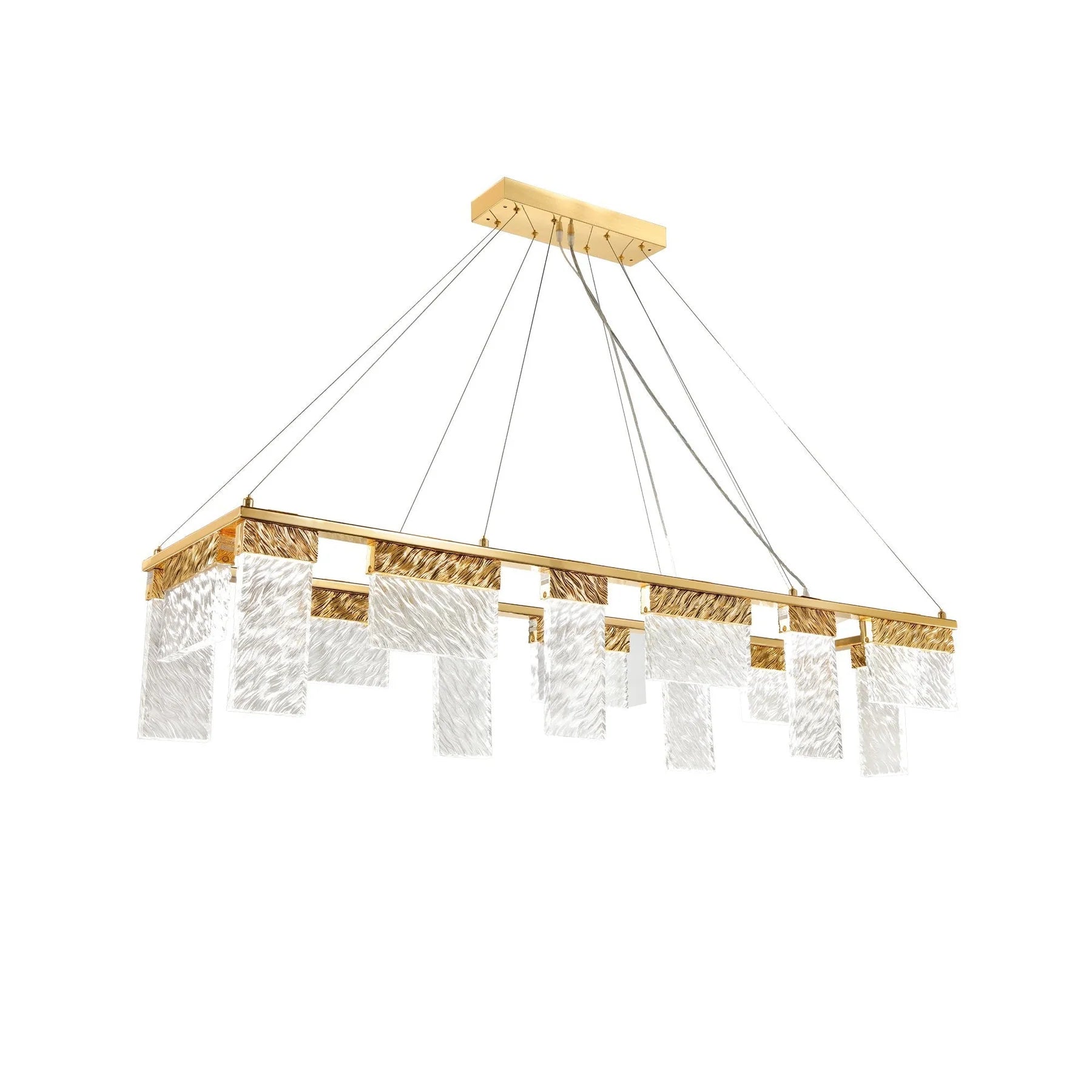 Modern Aimee LED Rectangle Chandelier - Energy Efficient Crystal Ceiling Light Fixture for Dining Room, Living Room & Bedroom | Elegant Home Decor Lighting Solution