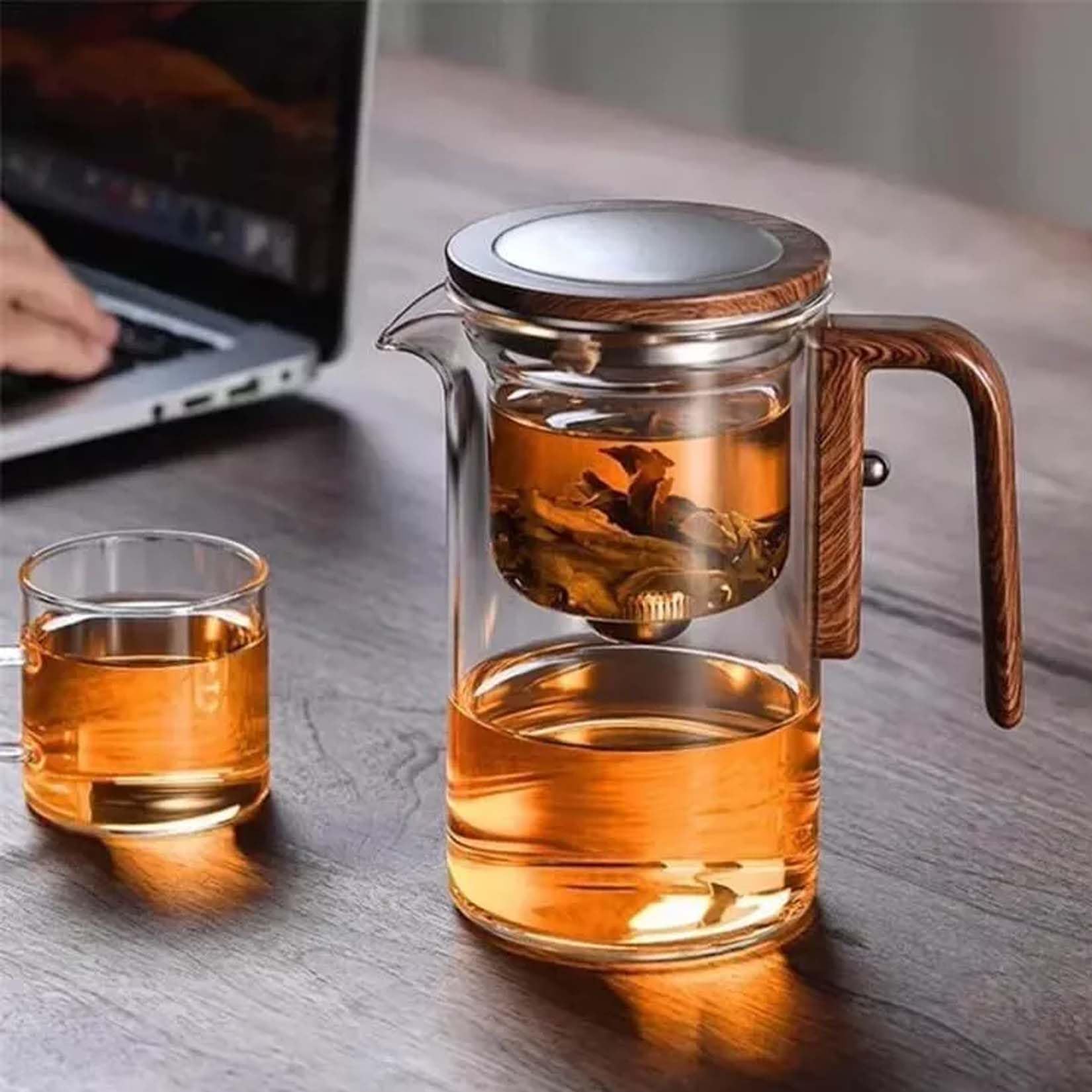 Enchanti Magnetic Glass Teapot with Infuser - 600ml Water Separation Loose Leaf Tea Pot for Witchcraft, Herbal Brewing & Relaxation - Perfect for Tea Ceremonies, Meditation & Gift Giving
