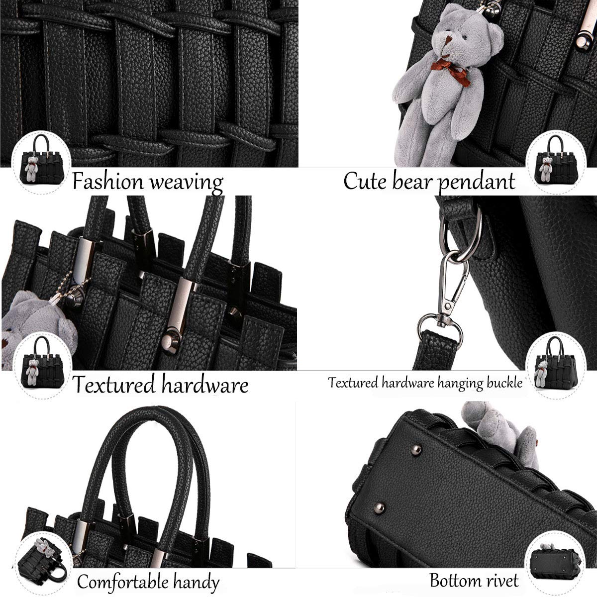 Fashion Women's PU Leather Handbags - Tote & Shoulder Bags for Work & Travel