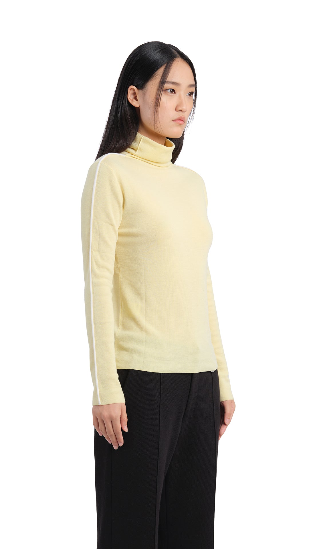 Stylish Contrast Trim Turtle Neck Top for Women - Fashionable Layering Piece for Fall & Winter - Perfect for Office, Dates, and Casual Outings