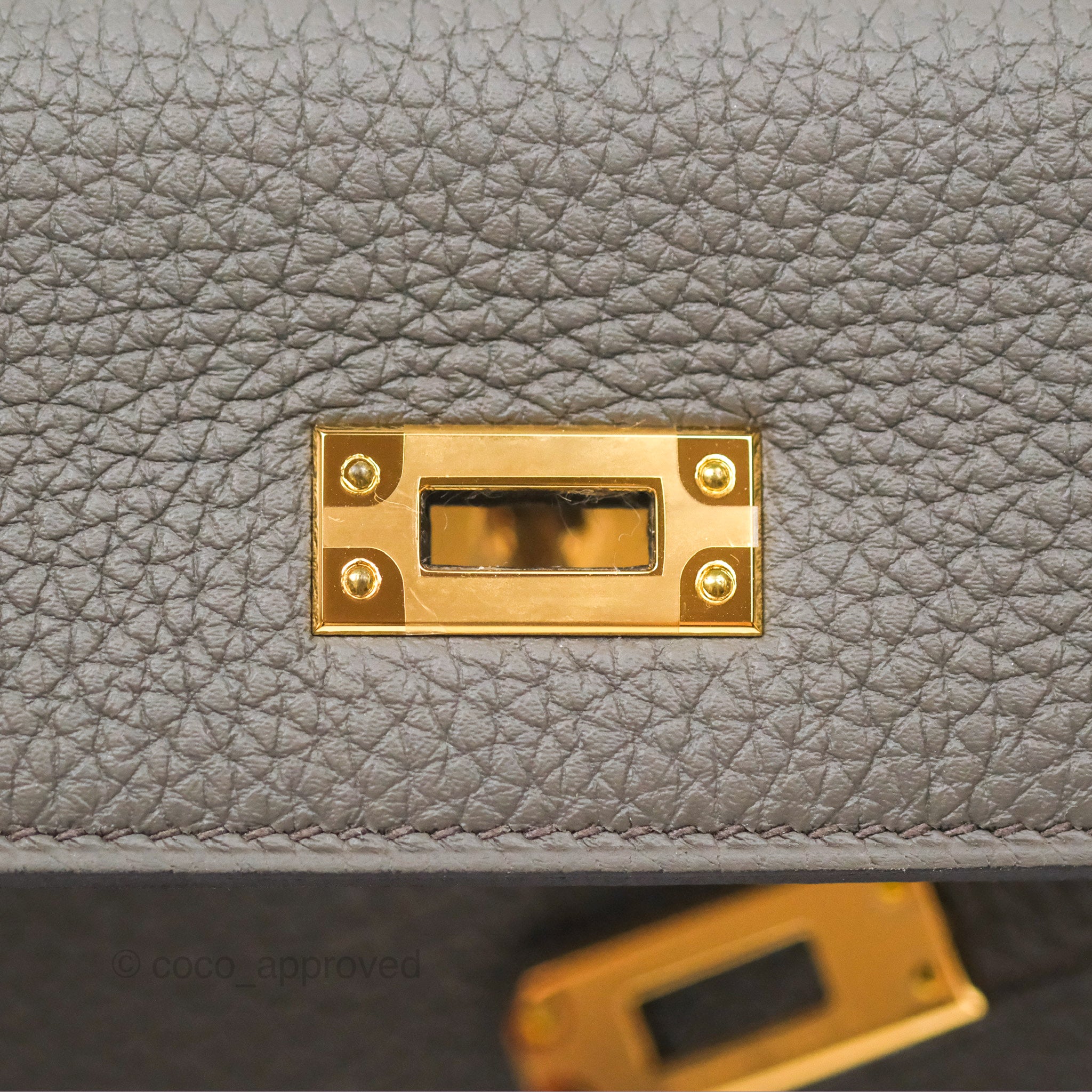 Authentic Hermès Kelly 25 Retourne Bag in Gris Etain (8F) Togo Leather with Gold Hardware - Luxury Handbag for Women | Perfect for Work, Travel & Special Occasions