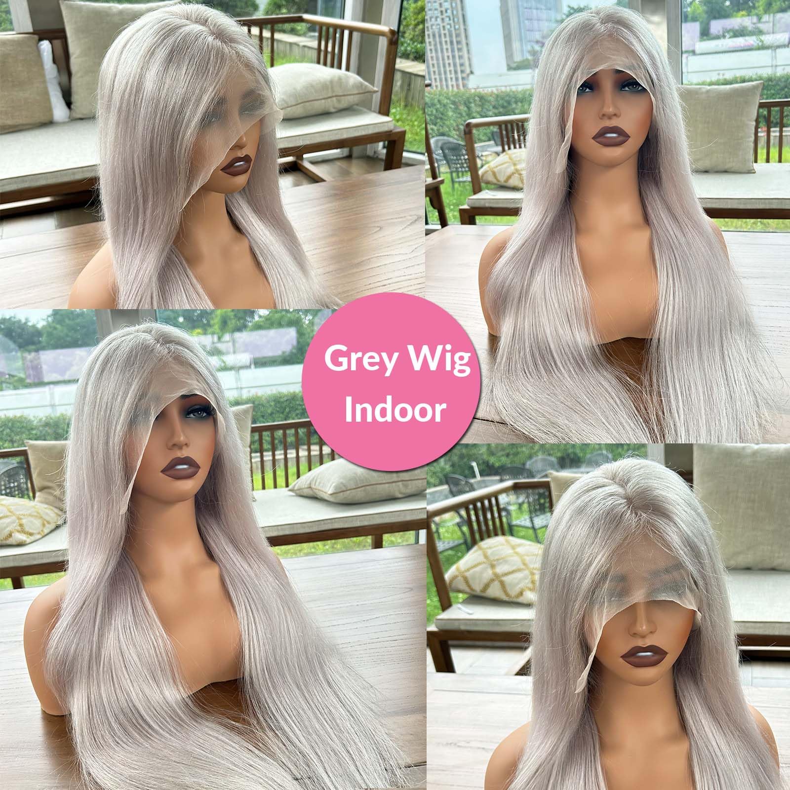 13x4 HD Lace Front Wigs Human Hair - Silky Straight Glueless Gray Human Hair Wig 30 Inch Long Layered with Pre-Plucked Hairline - Natural Silver Grey Frontal Wigs for Women 180% Density - Perfect for Daily Wear, Cosplay, and Special Occasions
