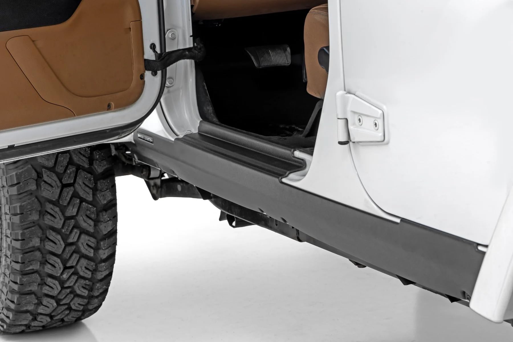 Rough Country Rocker Sill Plates for Jeep Wrangler JK Unlimited (2007-2018) - Heavy Duty Side Protection, Scratch & Impact Resistant, Easy Installation for Off-Road & Trail Riding Adventures