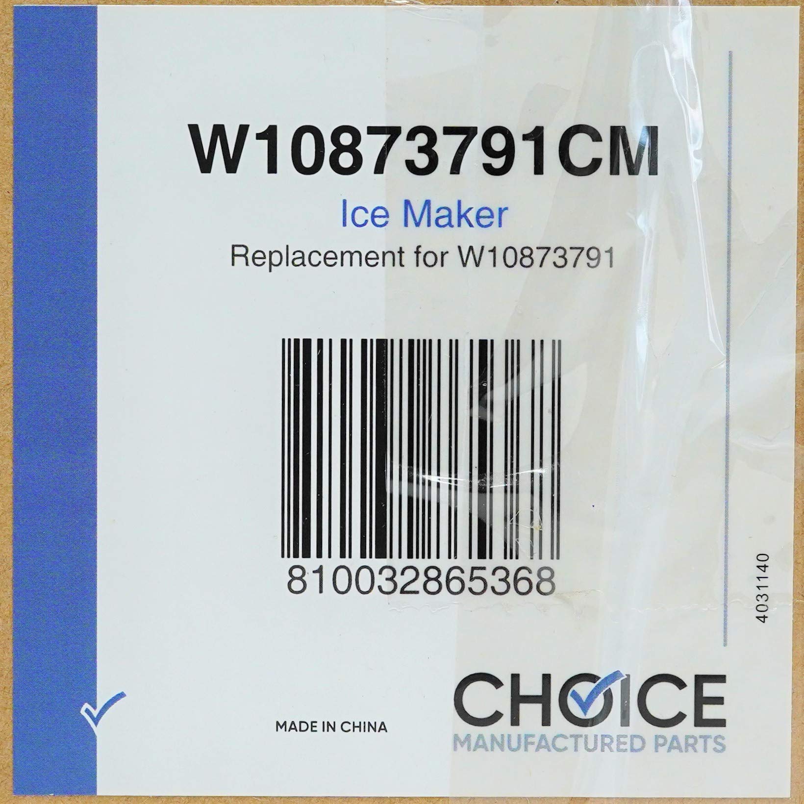 Whirlpool Refrigerator Ice Maker Replacement Part W10873791 - Compatible with Various Models - Perfect for Home Kitchen Appliance Repair & Maintenance