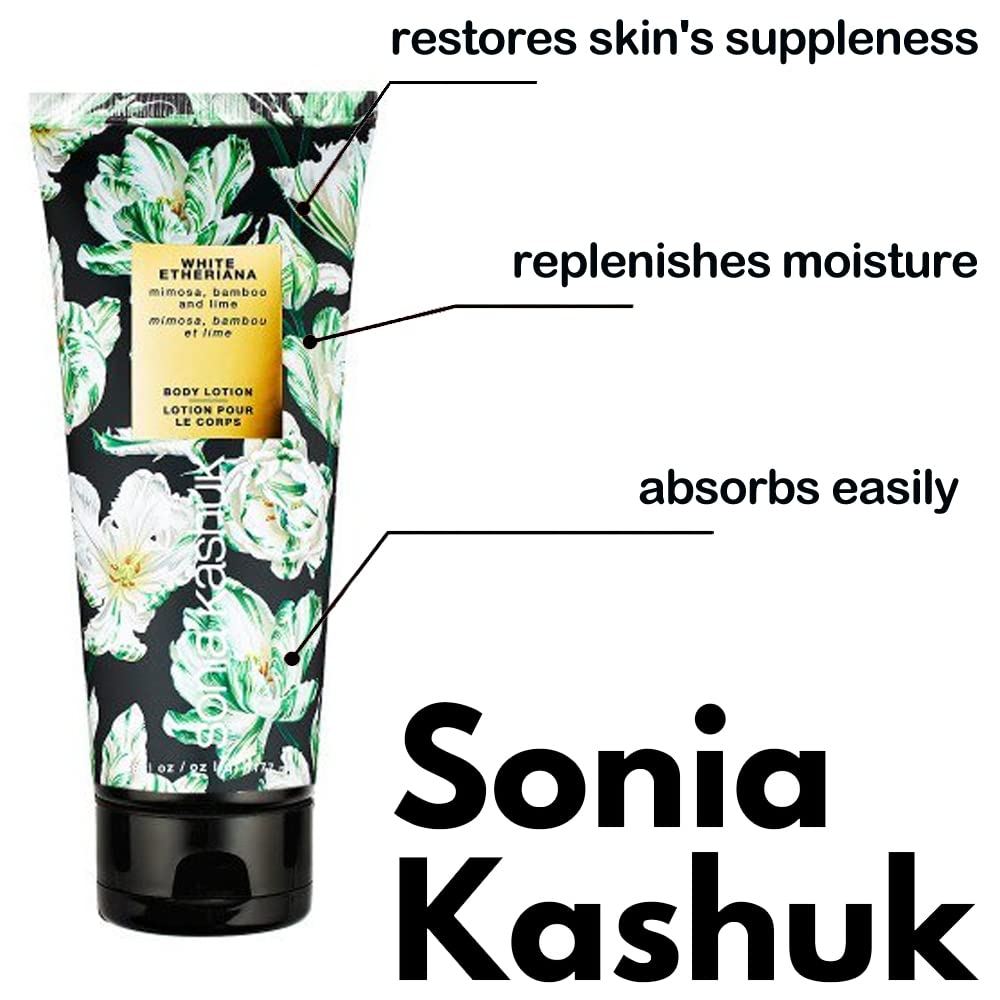 Sonia Kashuk White Etheriana Hydrating Body Lotion - Ultra Moisturizing for Dry Skin, Nourishing & Smoothing - Perfect for Daily Use, After Shower & Before Bed