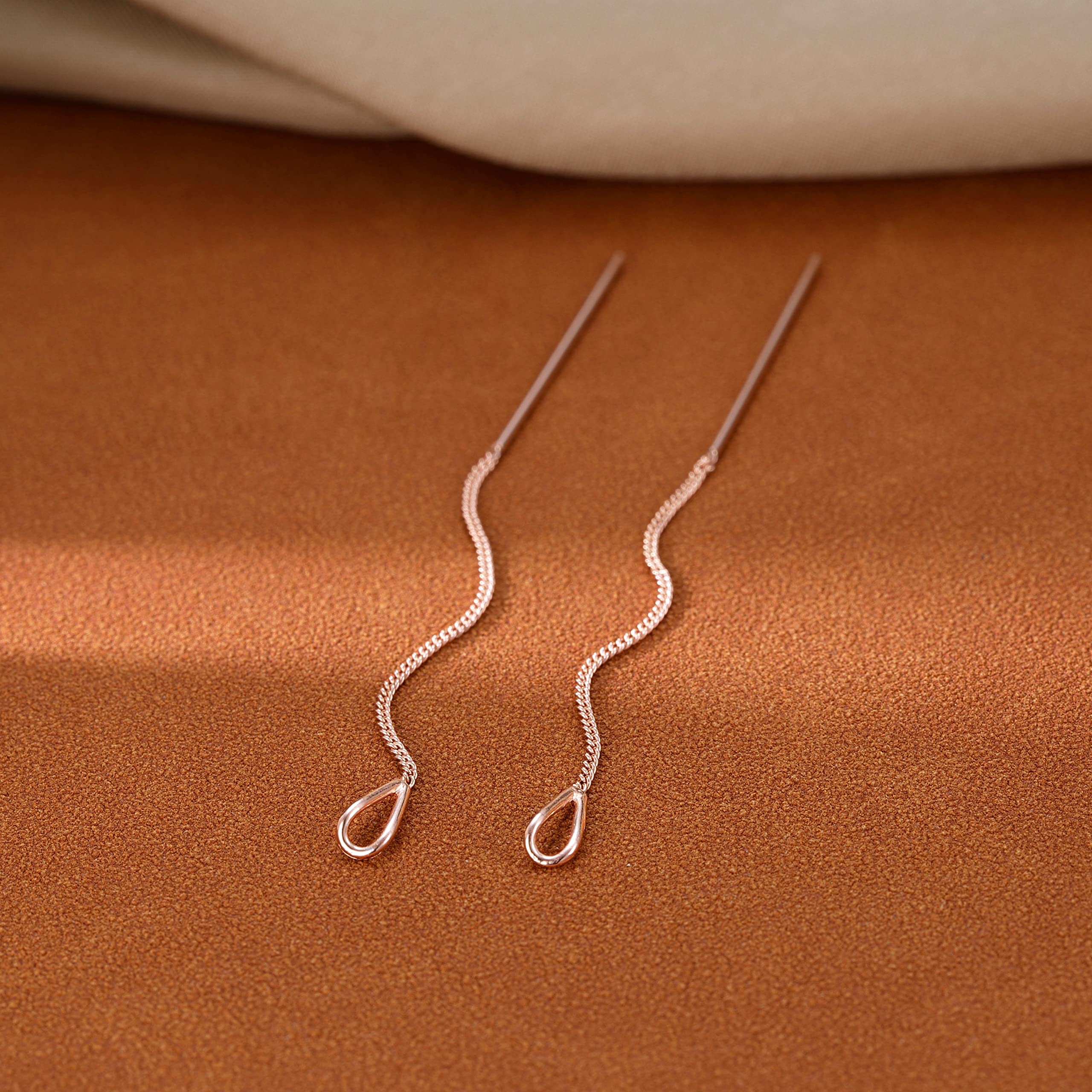 925 Sterling Silver Chain Threader Dangle Earrings for Women & Teens – Long Tassel Line Earrings for Parties, Weddings & Everyday Wear