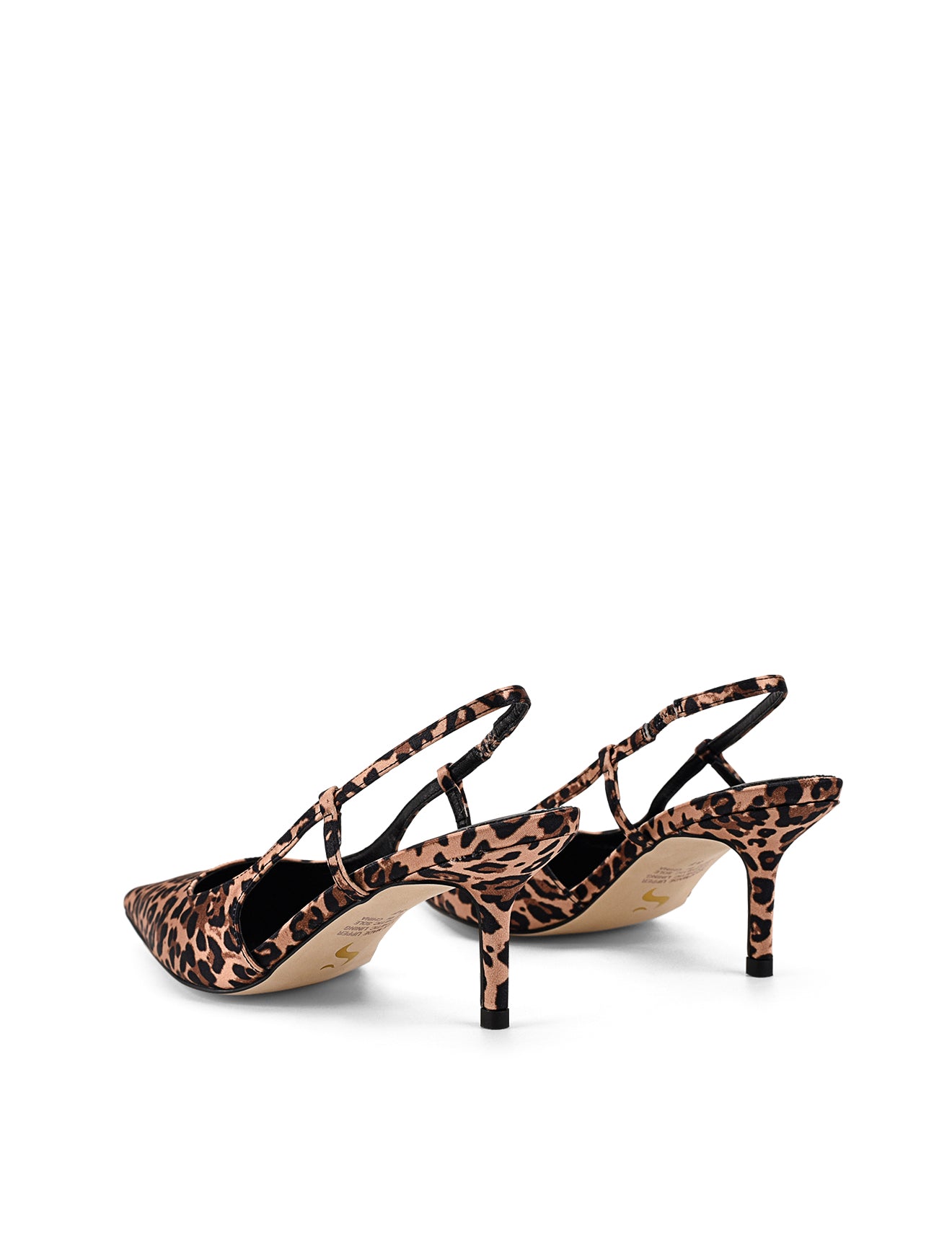 Yohana Women's Heeled Slingback Sandals - Leopard Print Satin Dress Shoes for Party, Wedding & Evening Events