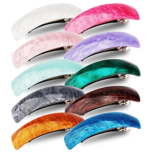 Stylish Hair Clips for Women with Thick Hair - 10PCS Large Hair Barrettes & Claw Clips for Women - Perfect for Updos, Ponytails & Everyday Hairstyles