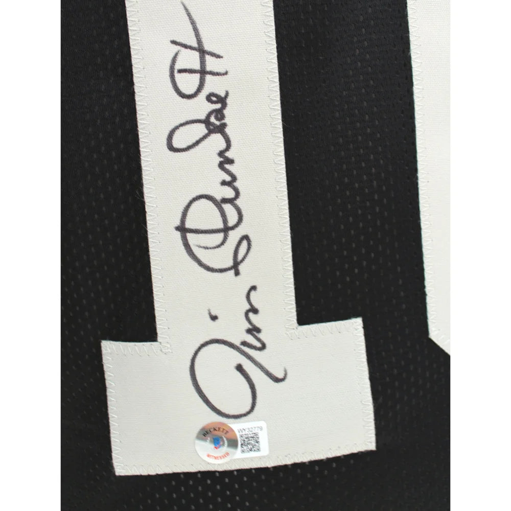 Jim Plunkett Autographed Oakland Raiders Black Jersey - BAS COA Certified - Signed Vegas MVP Inscription - Perfect for NFL Memorabilia Collectors, Sports Fans & Game Day Display