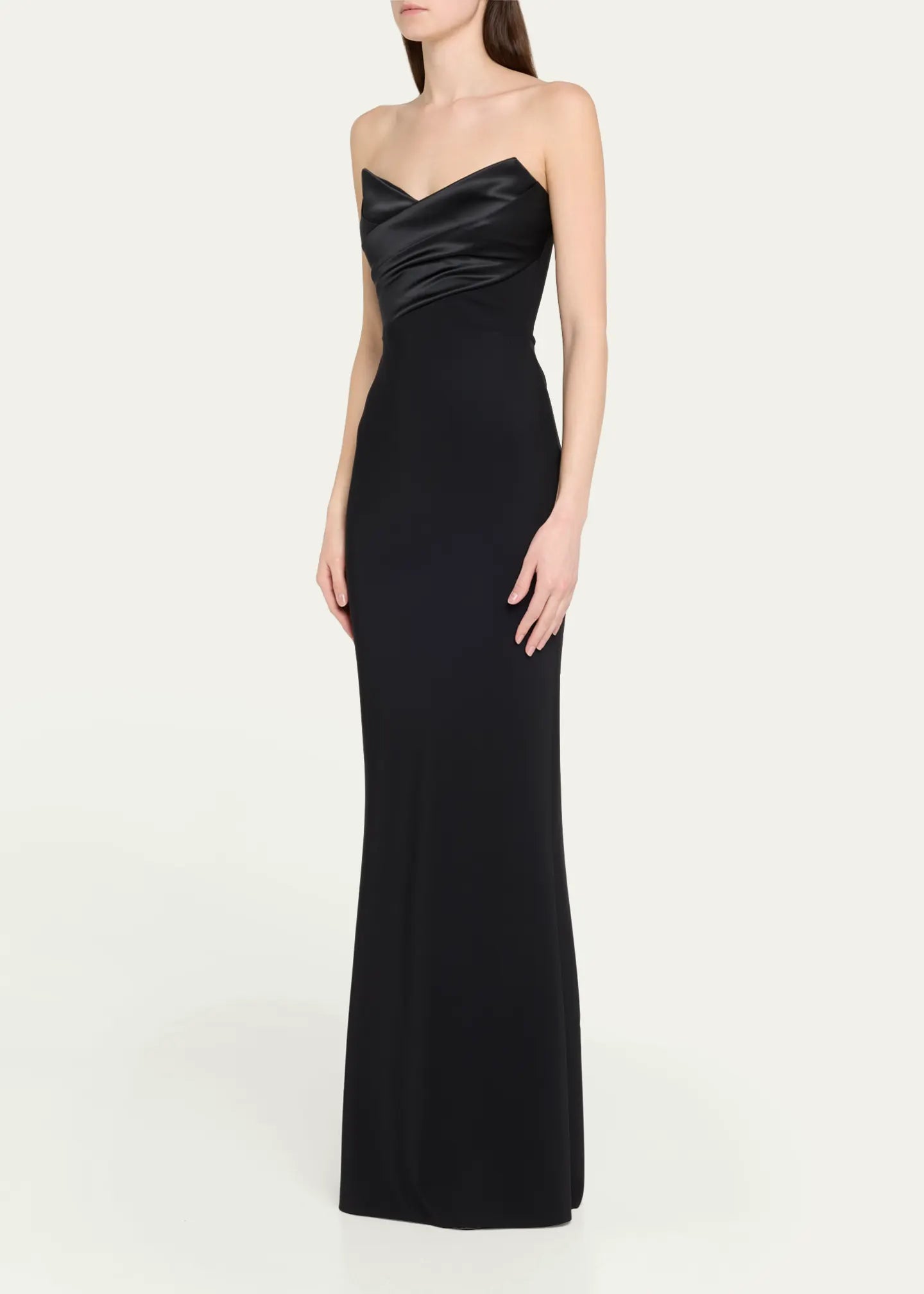Bairei Strapless Jersey Column Gown - Elegant Black Formal Dress for Evening Gala, Wedding Guest, Prom & Special Occasions