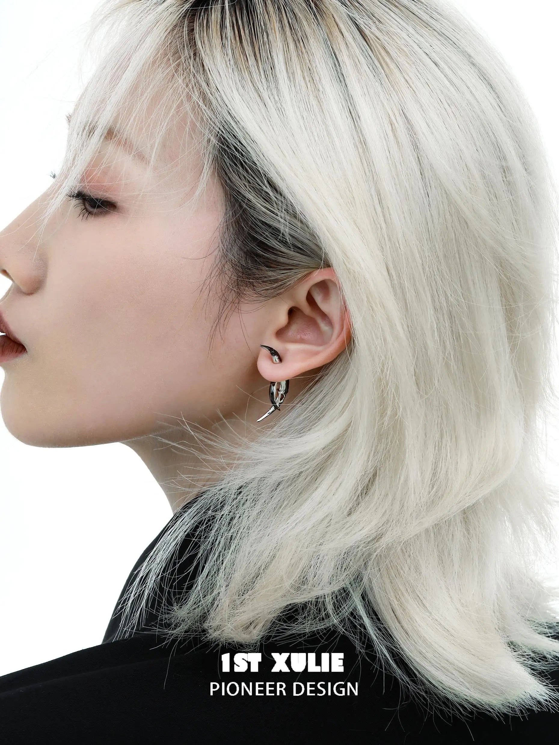 925 Sterling Silver Crescent Moon Barbed Earrings for Women - Hypoallergenic Dainty Gothic Jewelry - Perfect for Halloween, Cosplay & Boho Fashion