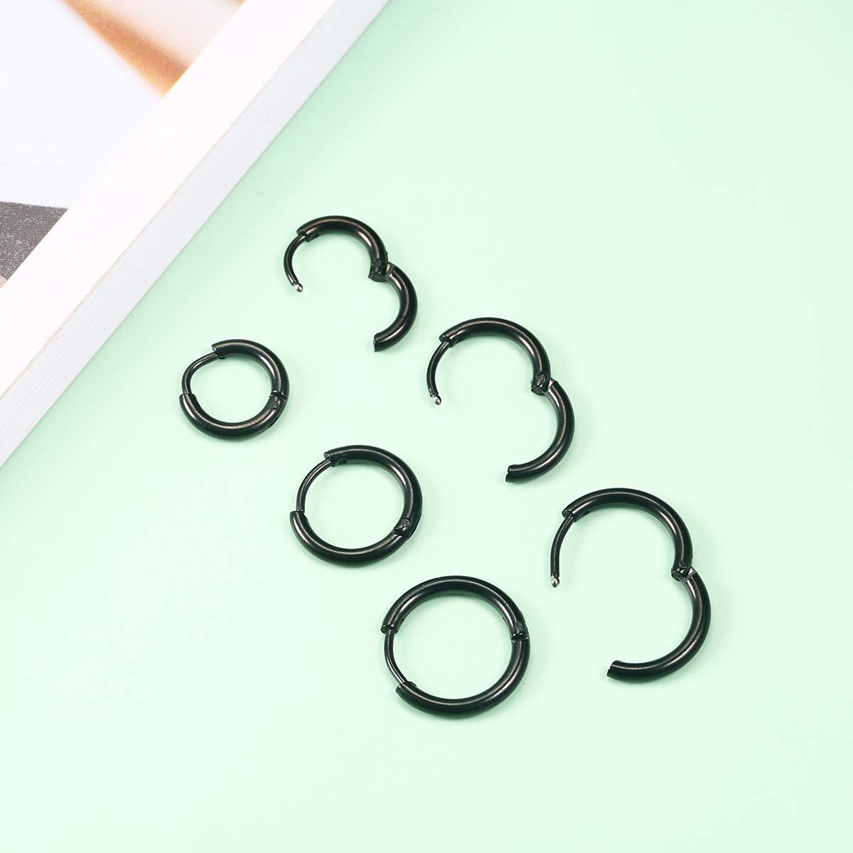 8mm/10mm/12mm Surgical Stainless Steel Hoop Earrings - Small Huggie Hoops for Women & Men | Hypoallergenic, Lightweight Everyday Jewelry for Work, Date Night & Gifts