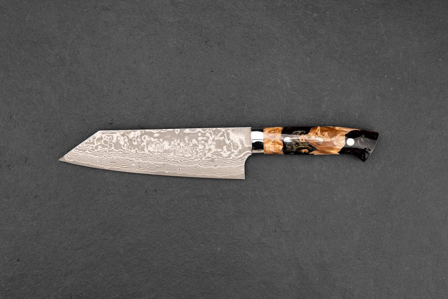 Takeshi Saji R2 Black Damascus Western Bunka Knife 165mm - Premium Japanese Chef Knife for Slicing, Dicing & Precision Cooking