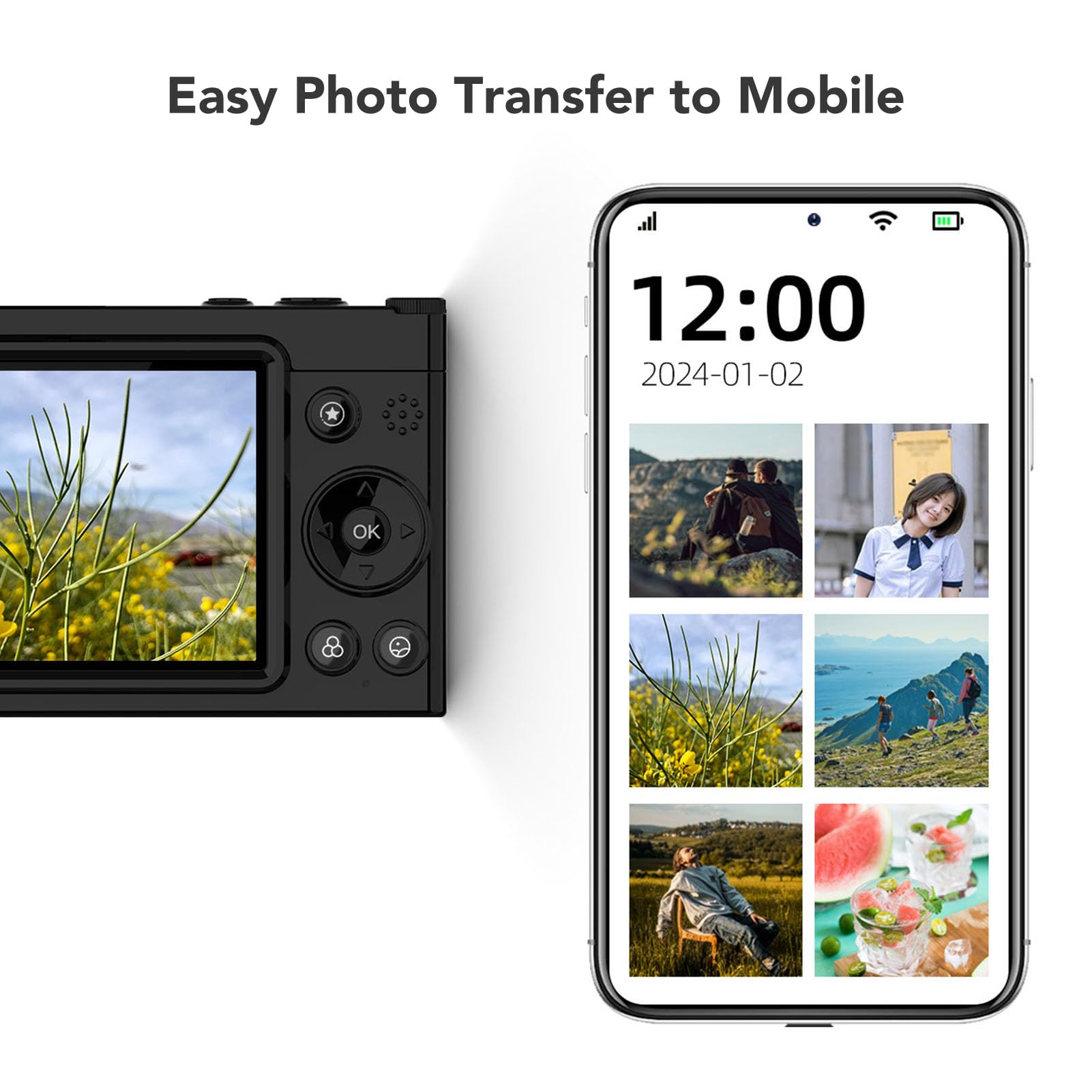 4K 64MP Vlogging Camera with 28X Zoom - Compact Travel Camera for Photography & Video