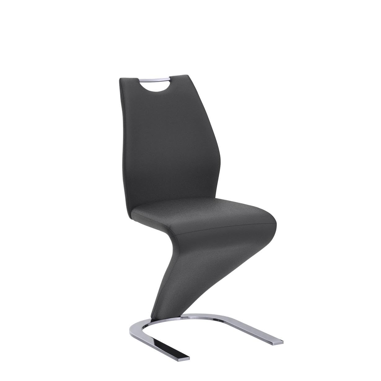 4-Piece Mermaid Dining Chairs Set - Modern Upholstered Armless Side Chairs with PU Leather Cushion & Sturdy Metal Legs for Kitchen, Dining Room, Breakfast Nook or Small Space (Black)