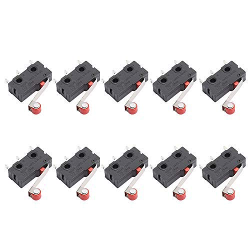 DEVMO 10PCS KW12-3 Micro Roller Lever Arm Limit Switch Normally Open/Close for 3D Printer Endstop - Perfect for CNC Machines, Industrial Automation & DIY Projects
