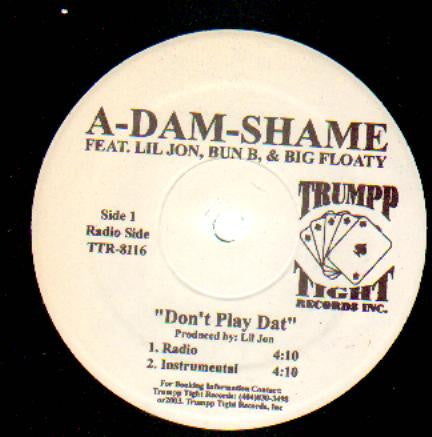 Adamnshame - Don't Play Dat (Vinyl Record, 12