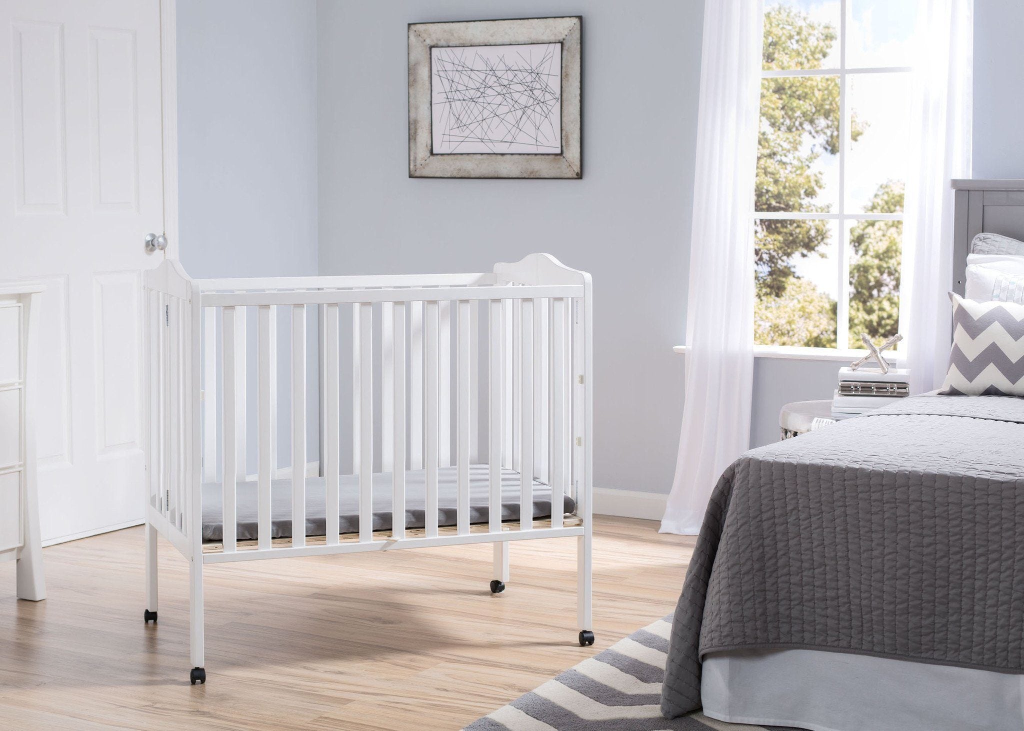 Portable Folding Crib with Mattress - Lightweight Travel Baby Bed for Home & Nursery | Perfect for Travel, Camping & Grandparents' House