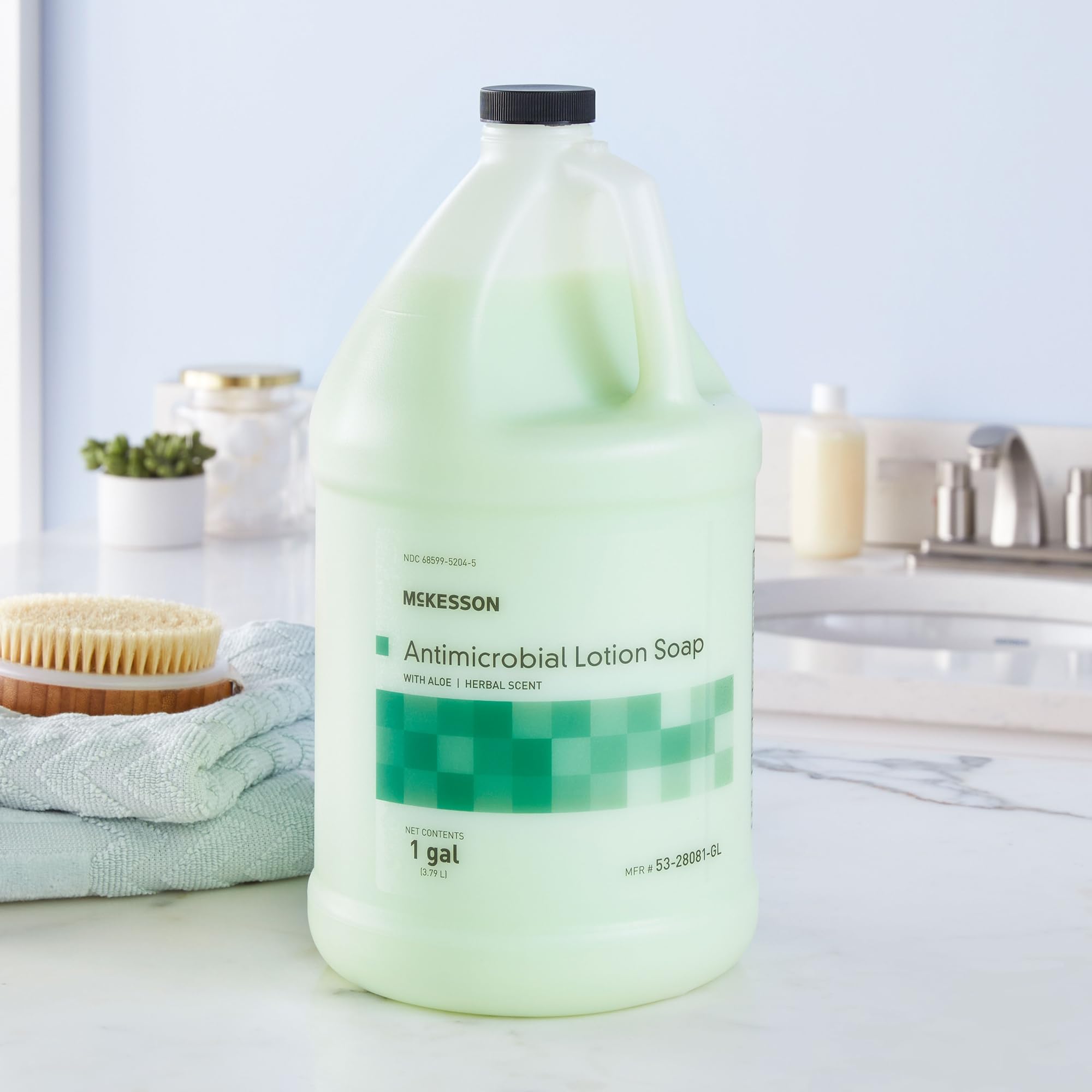 McKesson Antimicrobial Hand Soap with Aloe Vera - 1 Gallon Refill Bottle | Herbal Scent | Moisturizing & Medical-Grade Formula | Ideal for Hospitals, Clinics & Home Use | Keeps Hands Clean & Soft