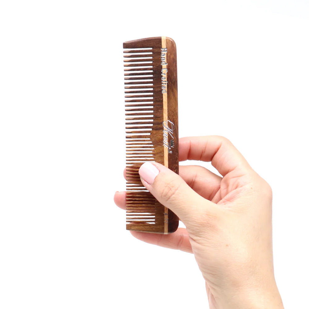 Handmade Krest Wooden Hair Comb for Men & Women - Natural Detangling & Scalp Massage - Perfect for Daily Hair Care, Travel, and Gifts