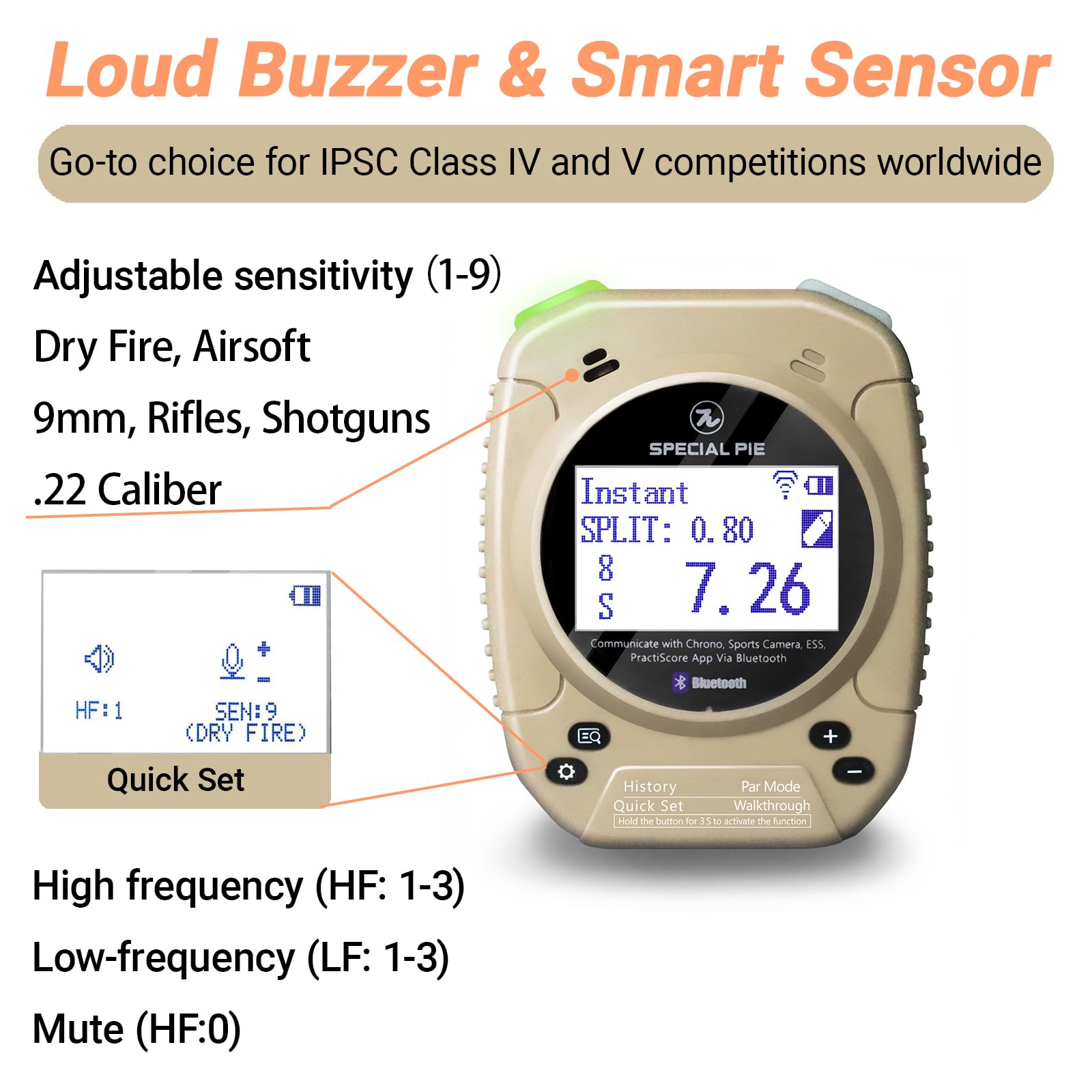 M1A2+W Shot Timer for Shooting Competition - Wireless Connection with Large LED Score Display | Perfect for IPSC, USPSA Matches & Shooting Club Training | Improve Accuracy & Reaction Time