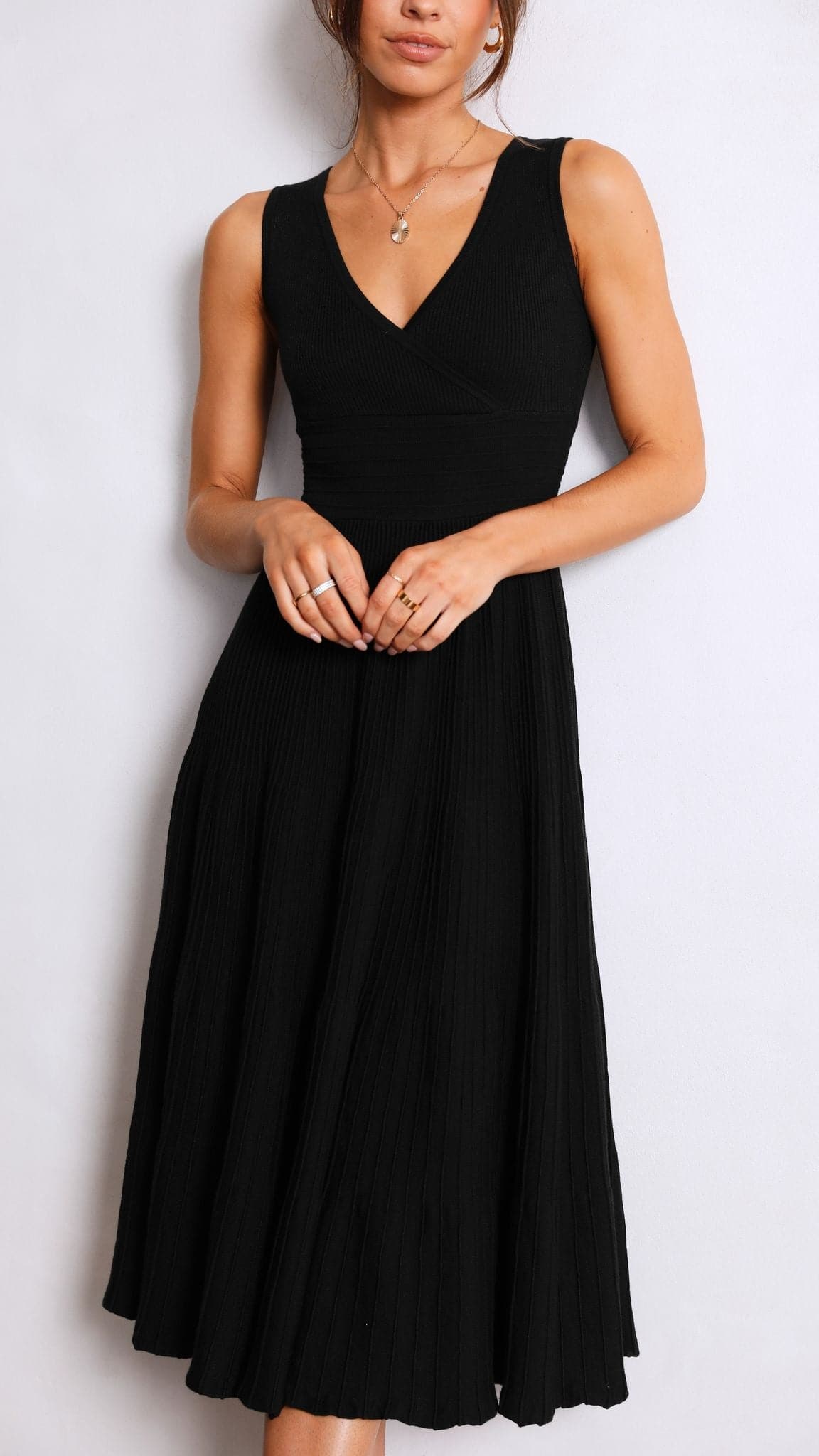 Jayde Knit Dress for Women - Soft & Stretchy Black Knitted Dress | Perfect for Casual Wear, Office, and Date Nights