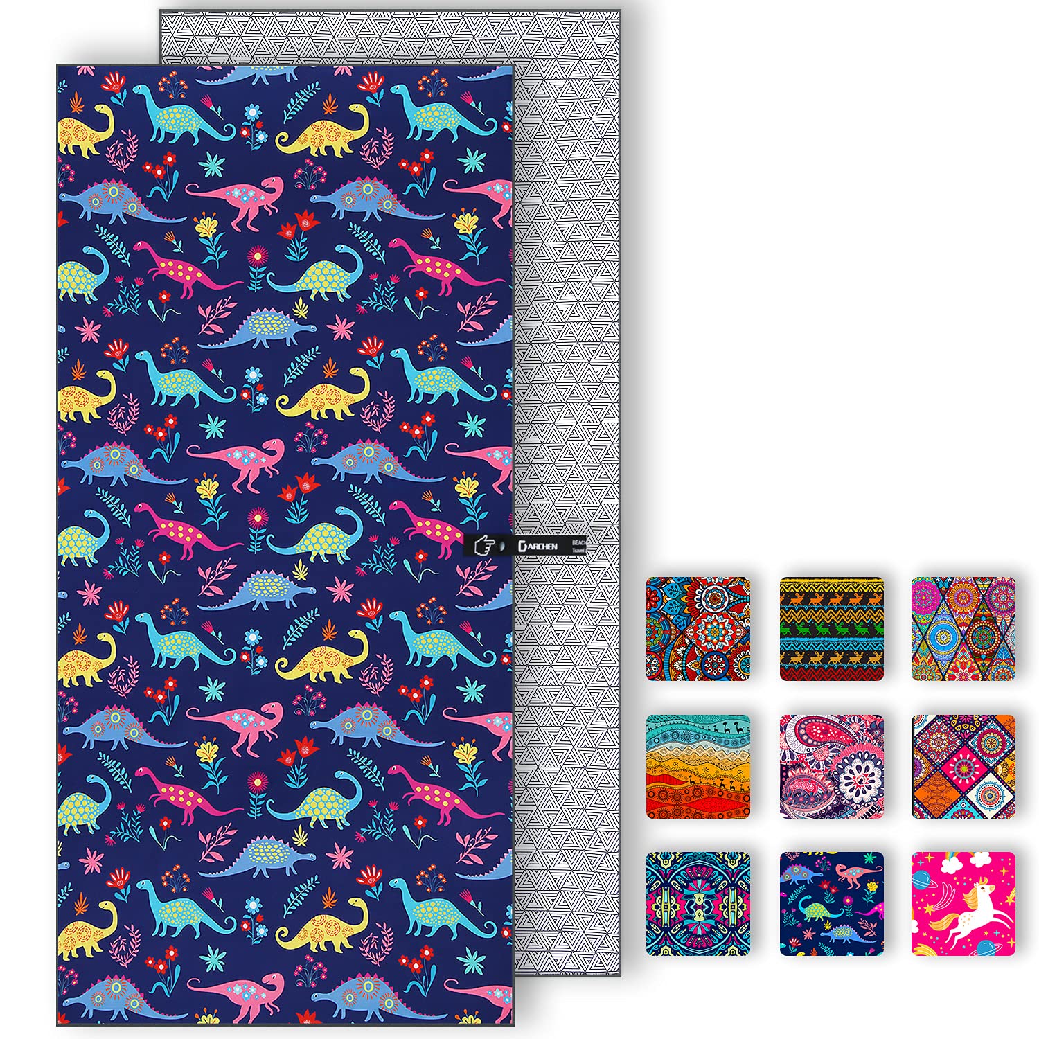 DARCHEN Oversized Quick Dry Microfiber Beach Towel [1 or 4 Pack] - Extra Large XL 70x35 & Large 63x31.5 Sand Free Towels for Adults & Kids - Lightweight Travel Towel for Swimming Pool, Beach, Yoga, Gym & Outdoor Activities