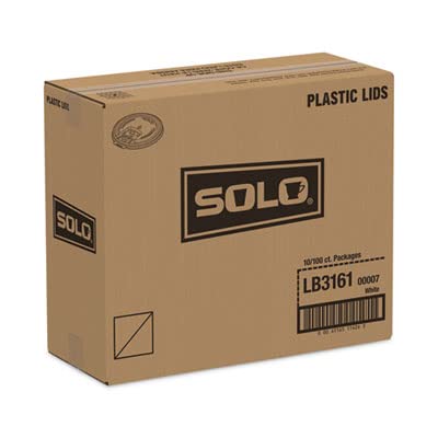 SOLO LB3161 Liftback & Lock Tab Cup Lids - 16oz White Foam Cup Lids (1000/Carton) - Secure Fit for Hot & Cold Beverages - Perfect for Coffee Shops, Restaurants, and Takeout Services