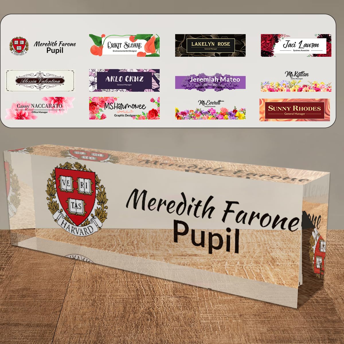 Custom Desk Name Plates with Logo - Personalized Office Decor for Coworkers & Gifts