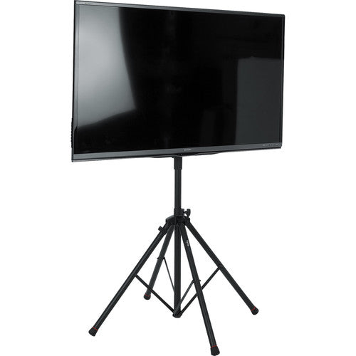 Gator Frameworks Standard Quadpod AV Stand for Displays up to 65 Inches - Heavy Duty Black Studio & Event Equipment for TVs, Monitors, Projectors - Perfect for Trade Shows, Presentations & Home Theater Setups