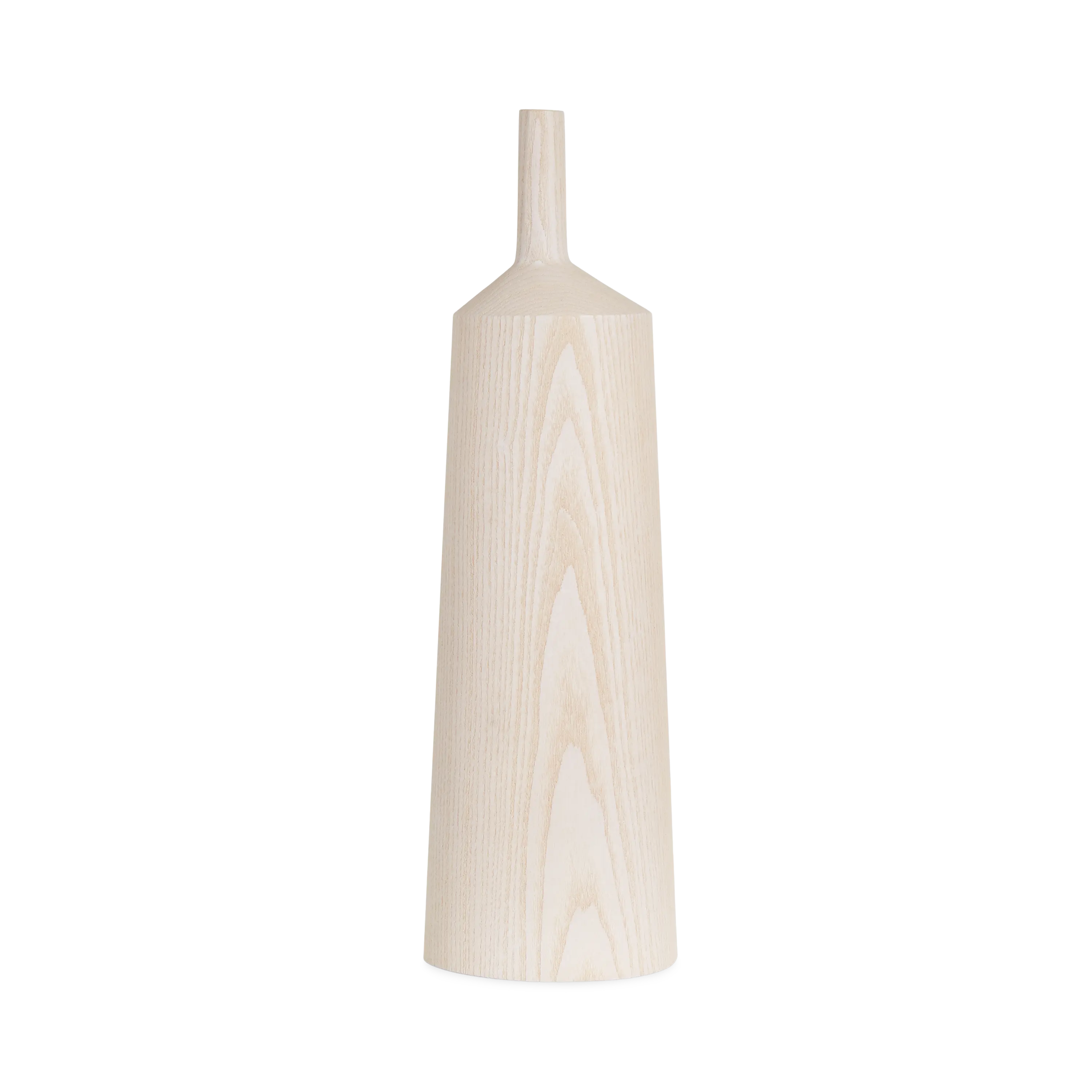 Handcrafted Ash Wood Vase - Natural Wooden Bottle Vase for Home Decor, Wedding Centerpieces & Boho Style Interior Design