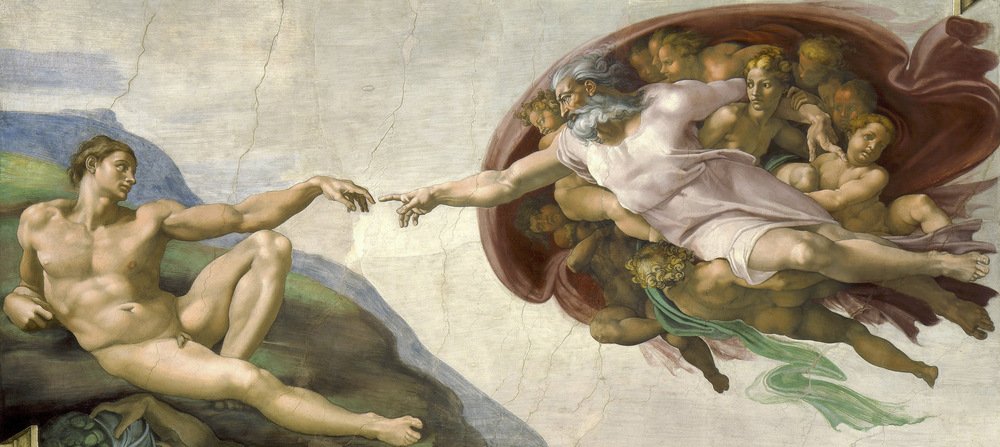 Michelangelo The Creation of Adam Laminated Poster - 20x30 Inch Art Print with Vibrant Colors, Durable Finish - Perfect for Home Decor, Office Wall Art & Gift Giving