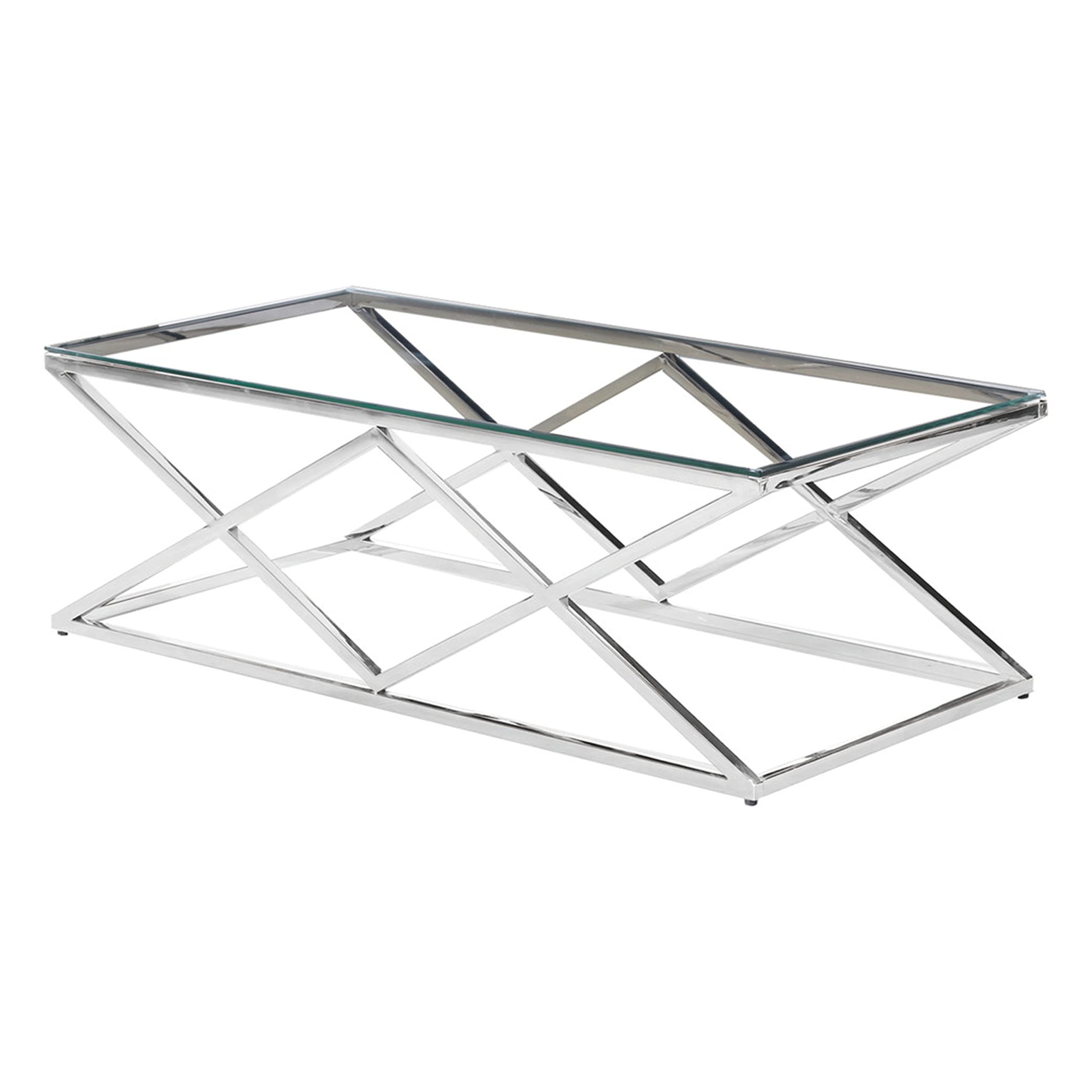 Premium E44 Silver Coffee Table - Modern Living Room Furniture for Home Decor & Small Space | Perfect for Apartments, Offices & Lounge Areas