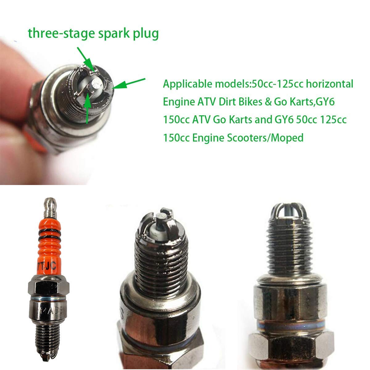 High Performance 6 Pin AC CDI Ignition Coil & Spark Plug A7TC for GY6 50cc 125cc 150cc 4-Stroke Engines - Compatible with Scooters, ATVs, Go Karts, Mopeds, Quads, Pit Bikes & Dirt Bikes | Durable Replacement Part for Smooth Acceleration & Reliable Starts