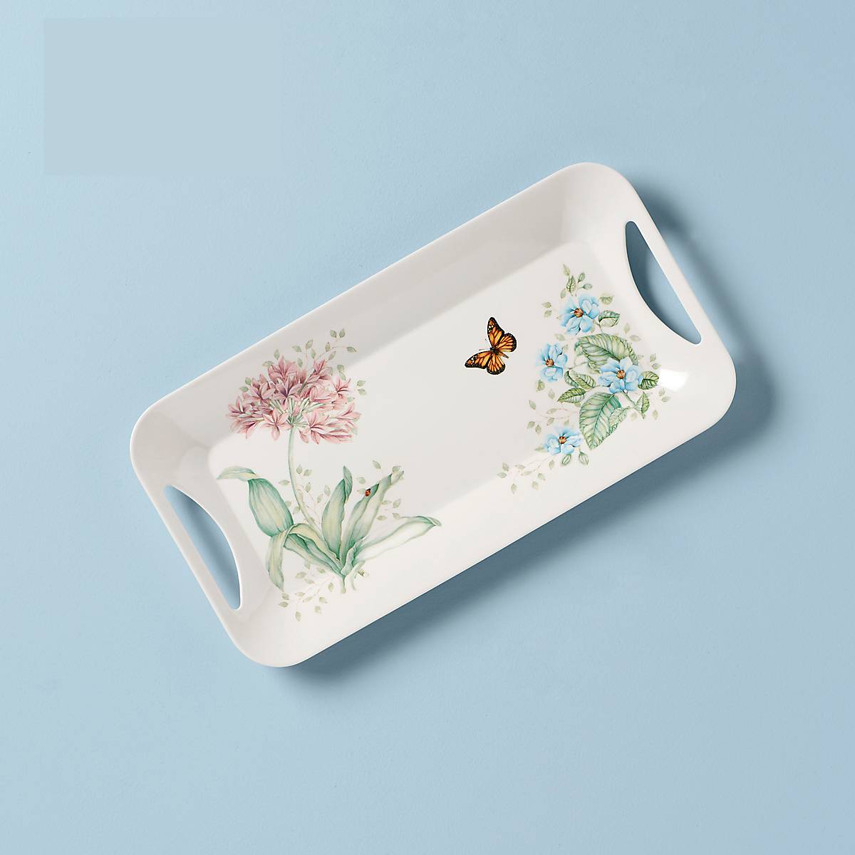 Butterfly Meadow Melamine Appetizer Tray - Elegant Serving Platter for Parties, Picnics, and Home Entertaining