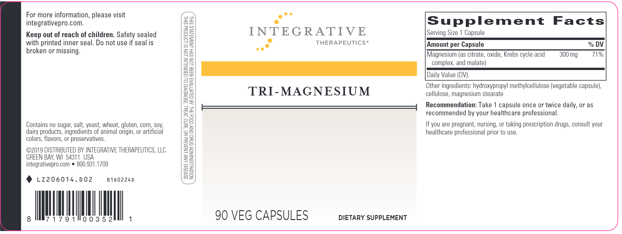 Tri Magnesium Supplement - High Absorption Magnesium Complex for Muscle Recovery, Sleep & Stress Relief - Vegan & Non-GMO - Supports Energy, Relaxation & Bone Health - Ideal for Athletes, Fitness Enthusiasts & Active Lifestyles