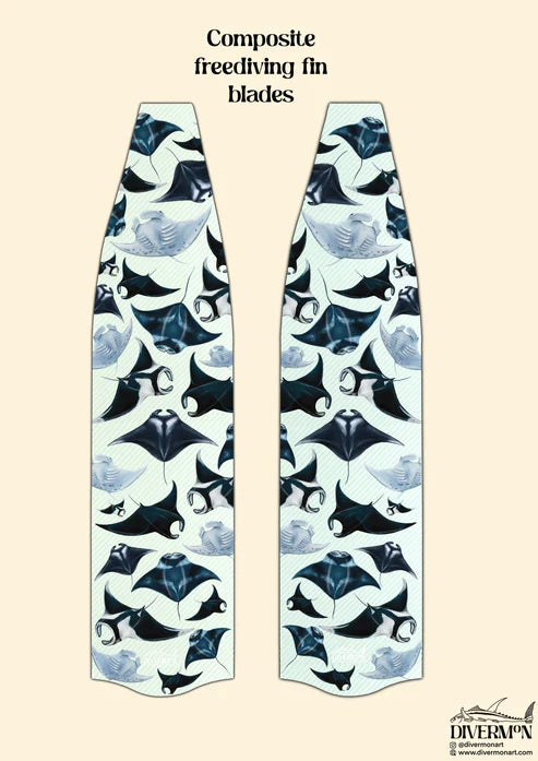 Divermon Manta Free Diving Fins - Premium Composite Soft Blades for Spearfishing & Snorkeling | Perfect for Ocean Exploration & Underwater Photography