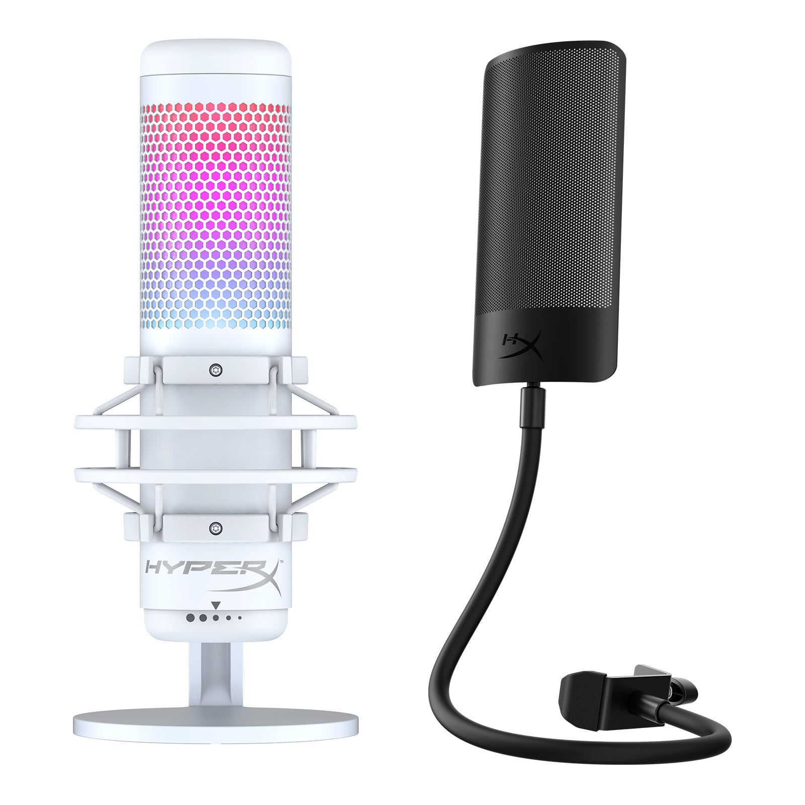 HyperX QuadCast S USB Condenser Microphone with Shield Pop Filter Bundle - Professional Streaming, Podcasting & Gaming Setup for PC, PS4 & Mac