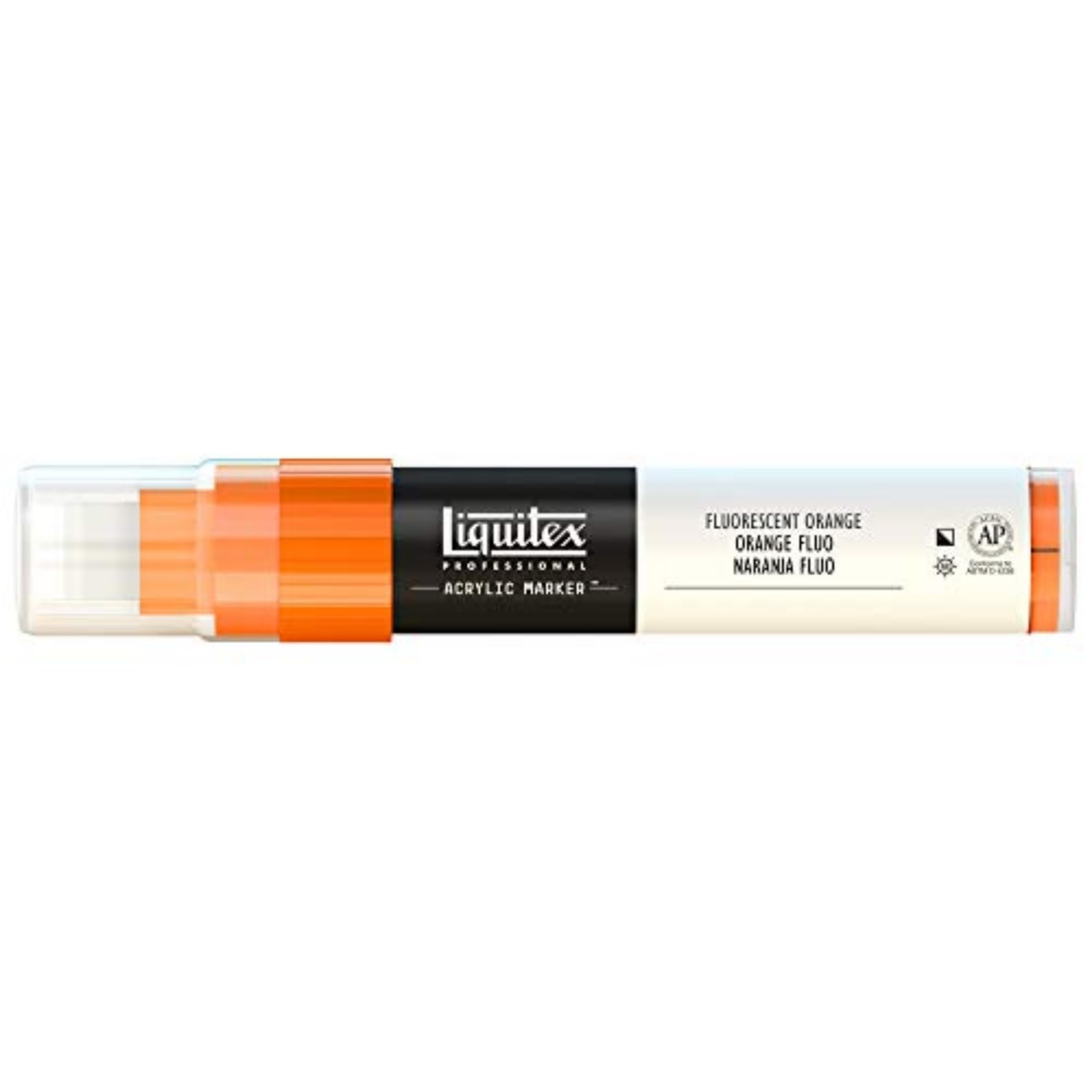 Liquitex Professional Wide Paint Marker - Fluorescent Orange Acrylic Paint Pen for Artists, DIY Crafts, Signage & Fabric Painting - Perfect for Canvas, Wood, Metal & More
